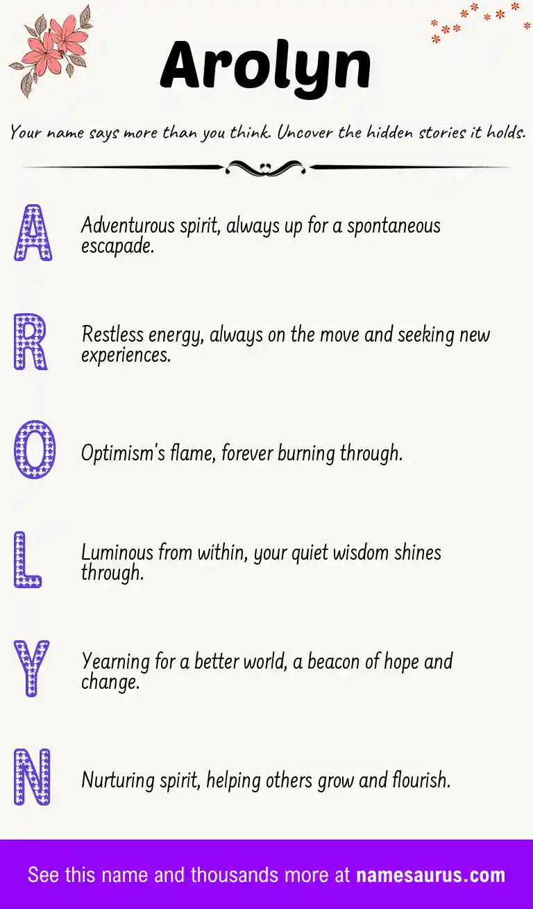 Acrostic poem about Arolyn.