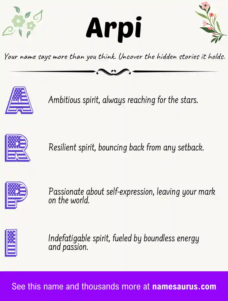 Acrostic poem about Arpi.