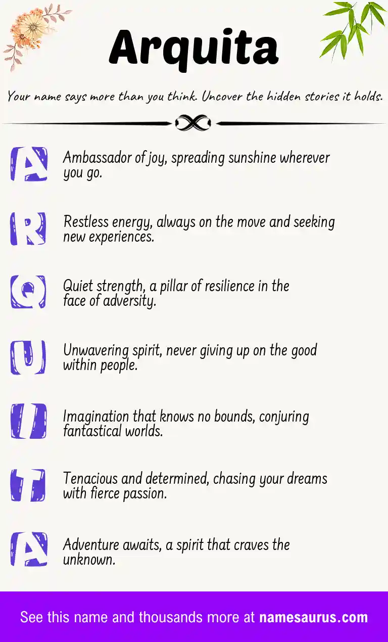 Acrostic poem about Arquita.