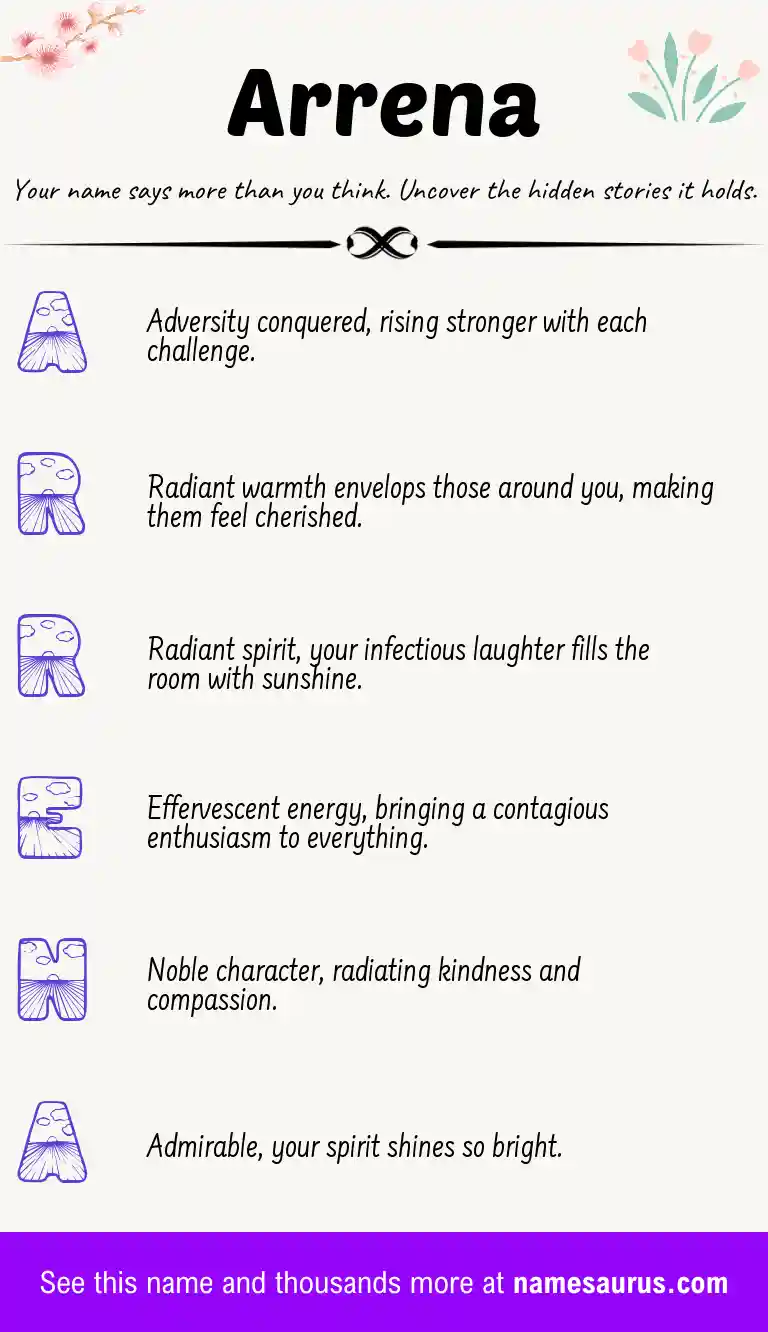 Acrostic poem about Arrena.