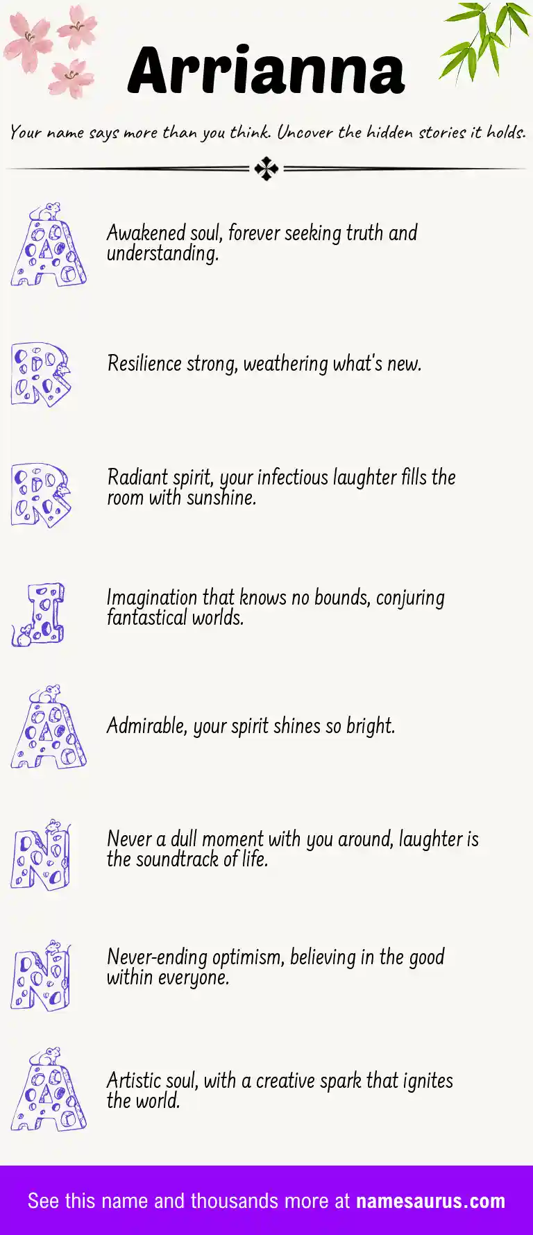 Acrostic poem about Arrianna.
