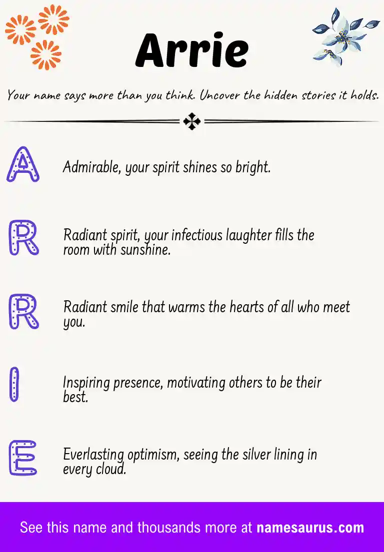 Acrostic poem about Arrie.
