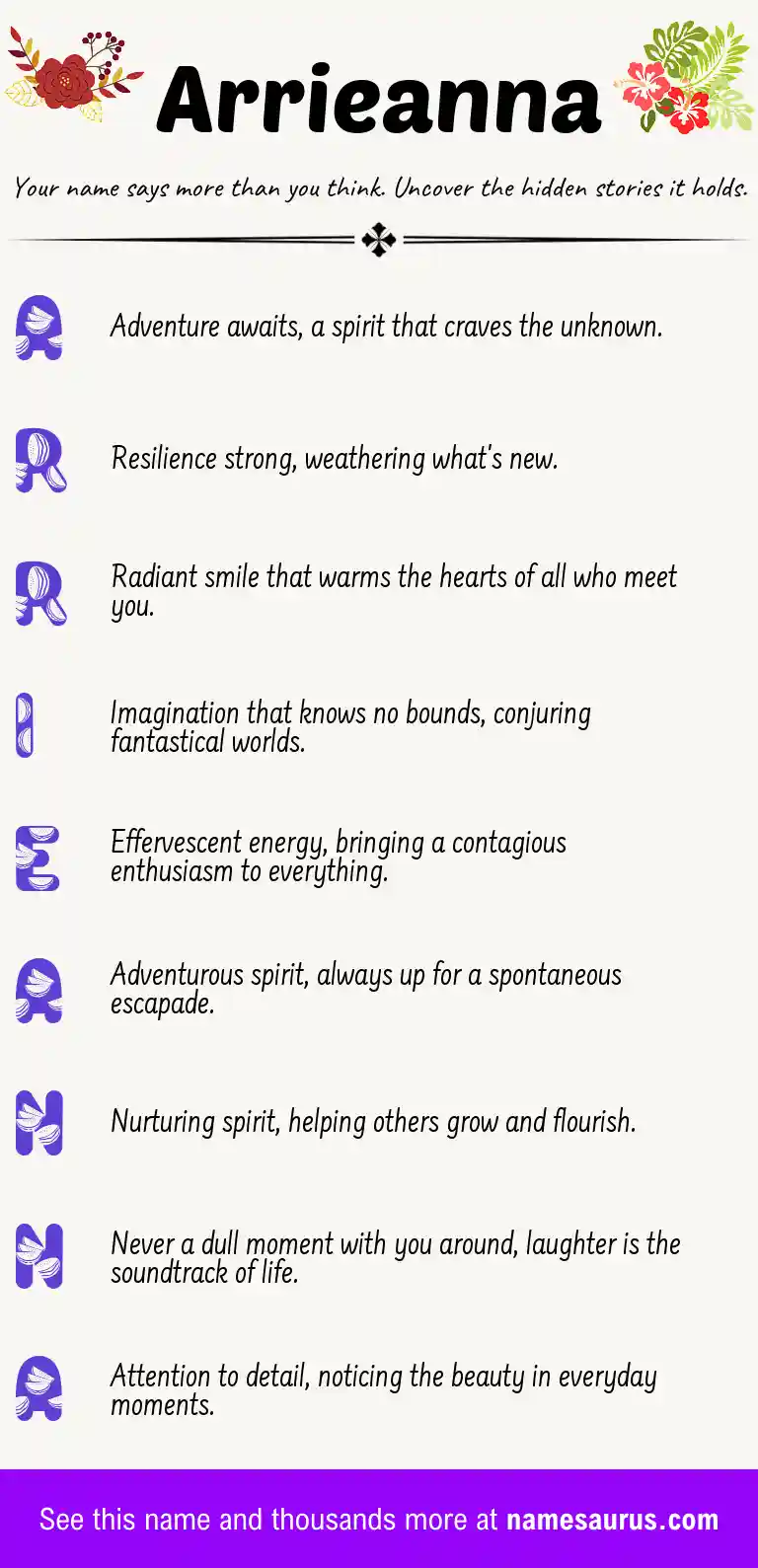Acrostic poem about Arrieanna.