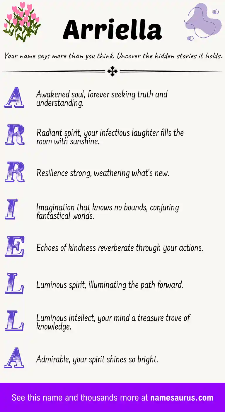 Acrostic poem about Arriella.