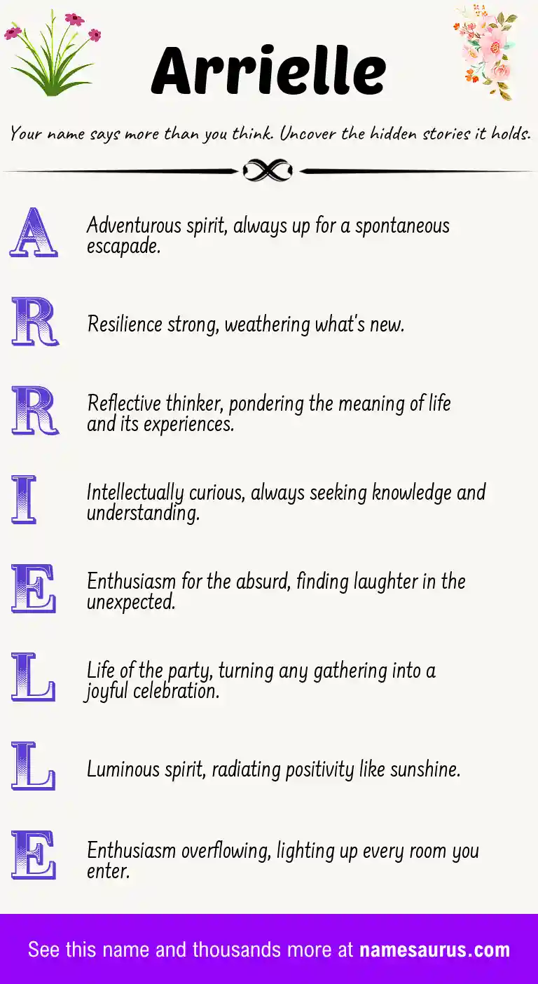 Acrostic poem about Arrielle.