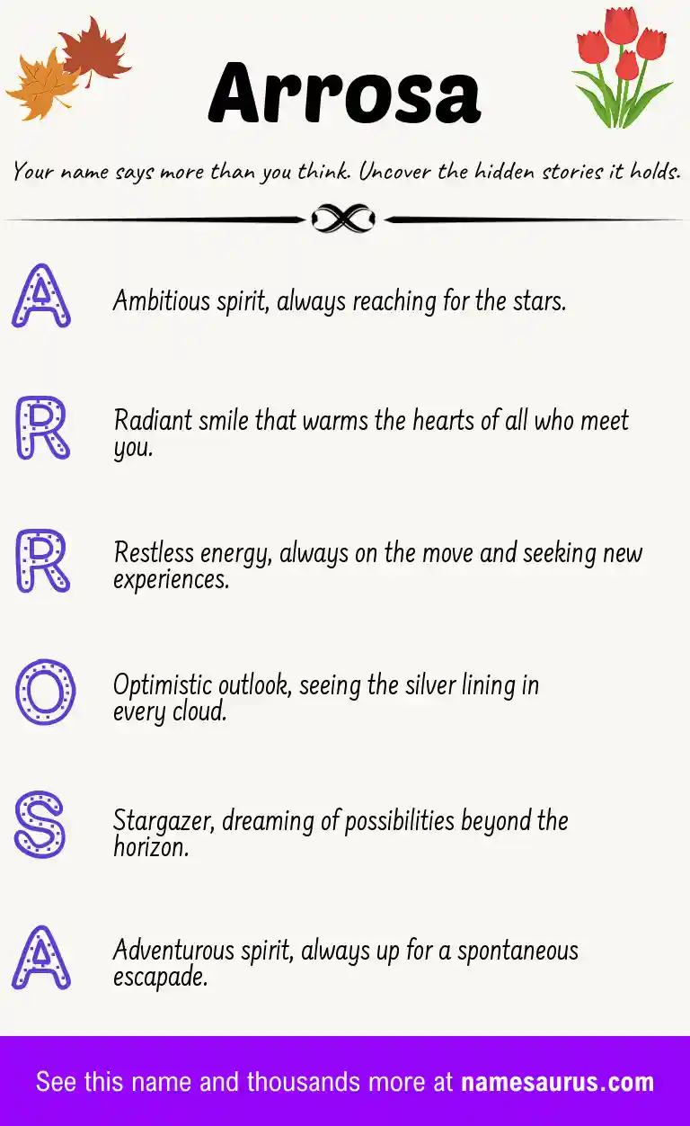 Acrostic poem about Arrosa.