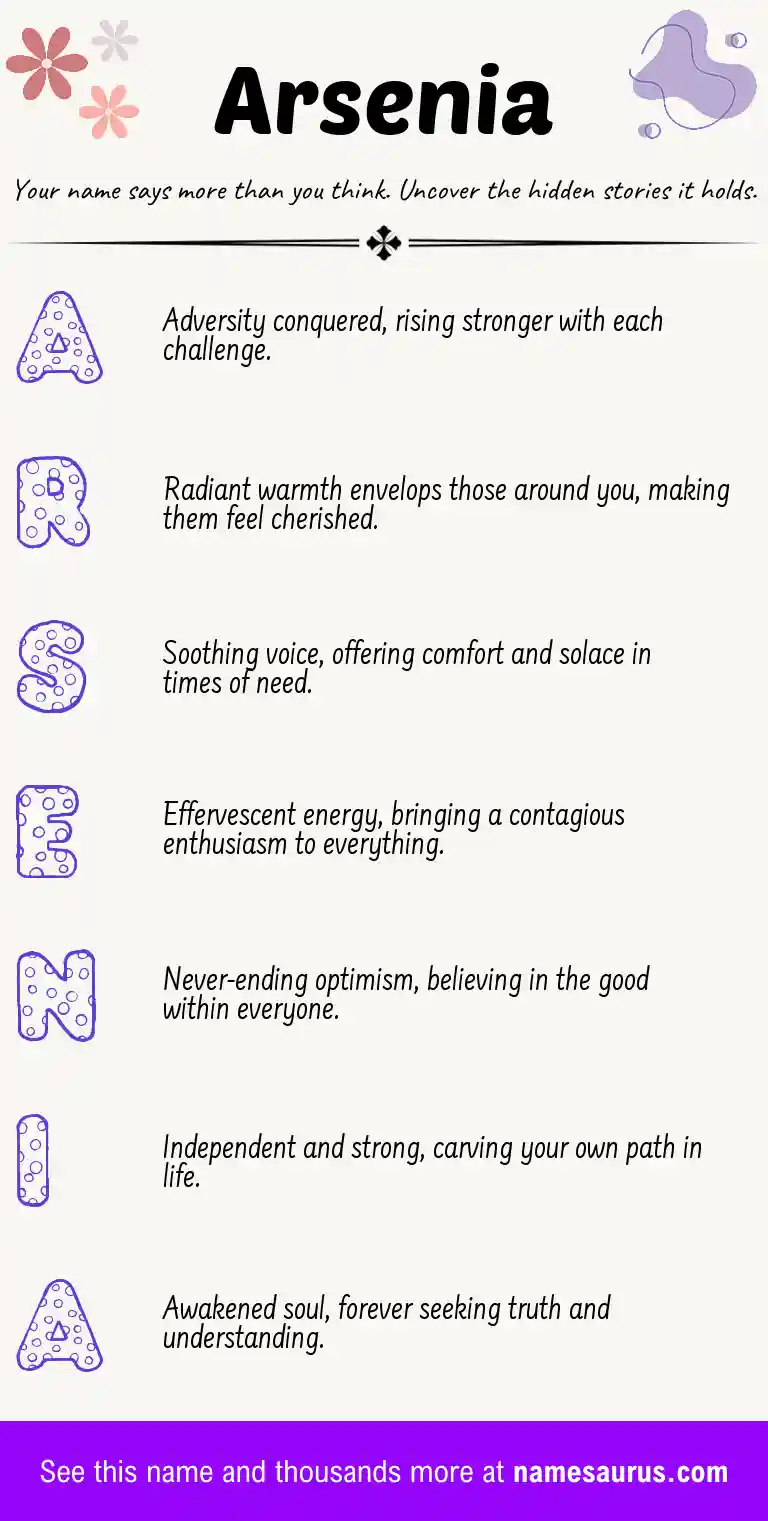 Acrostic poem about Arsenia.