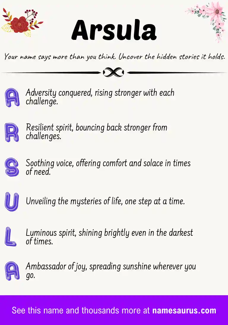 Acrostic poem about Arsula.