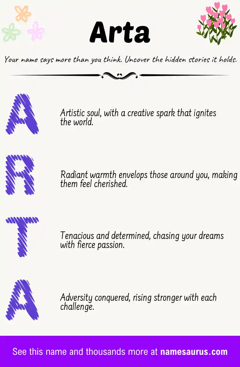 Acrostic poem about Arta.