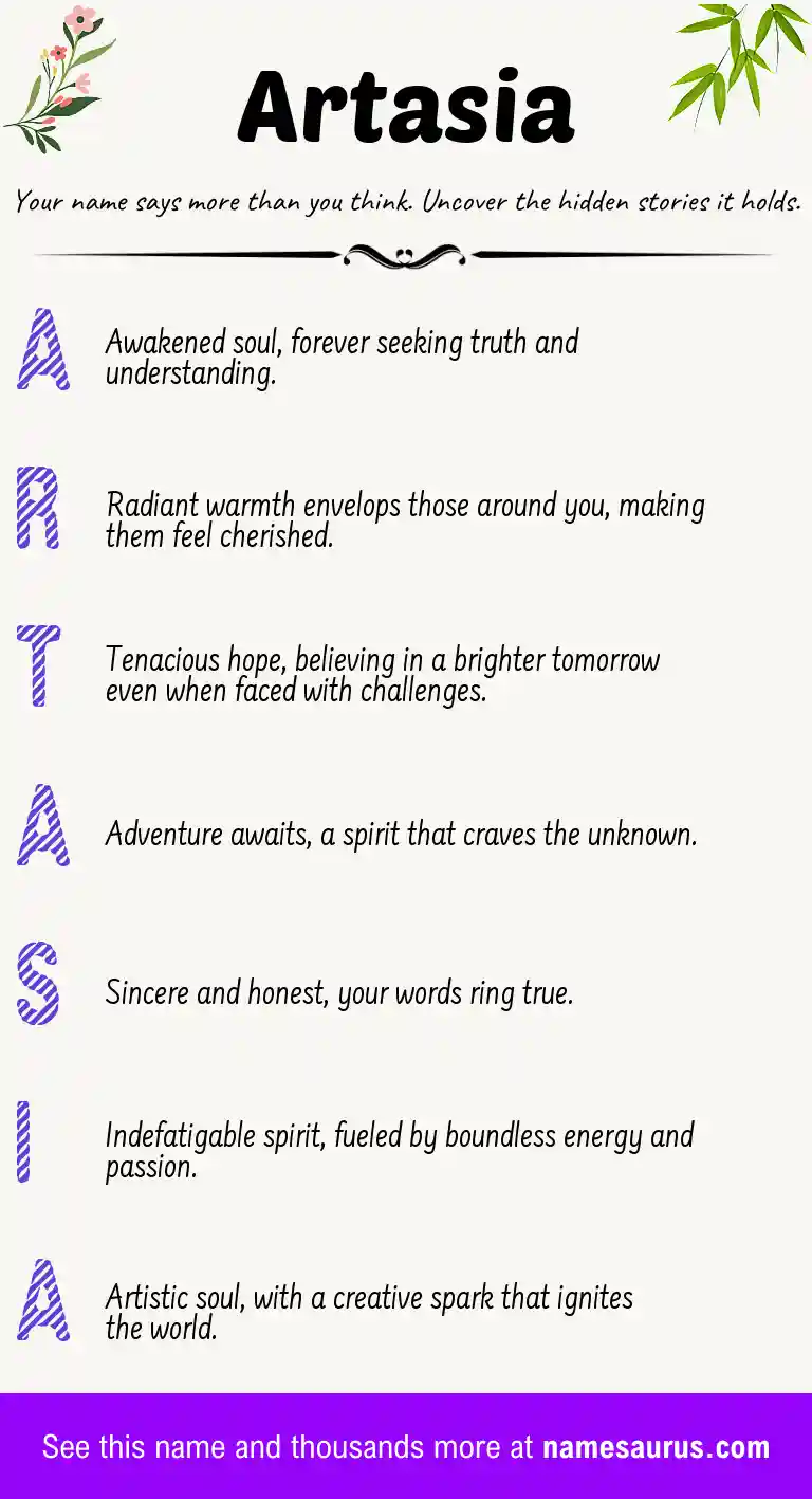 Acrostic poem about Artasia.