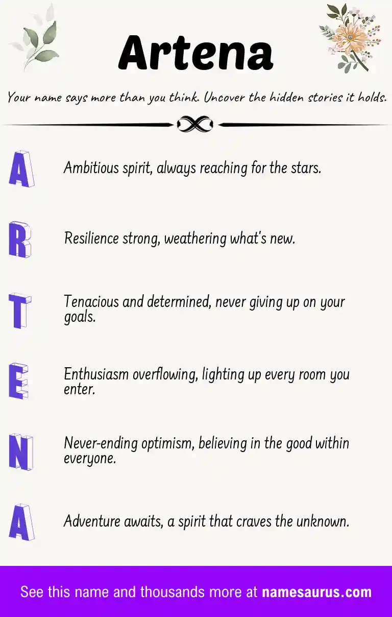 Acrostic poem about Artena.