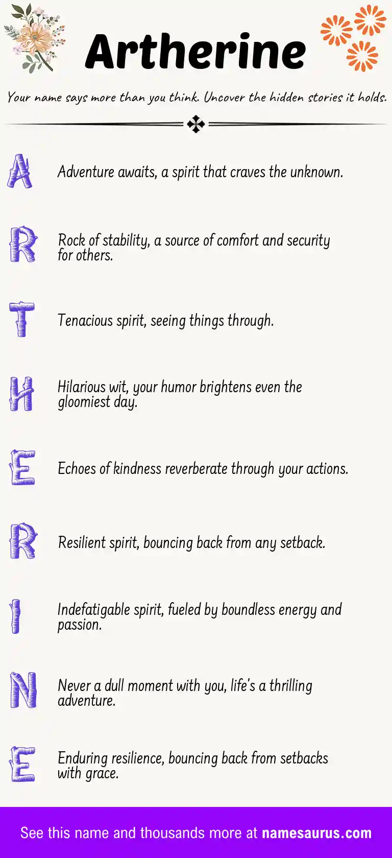 Acrostic poem about Artherine.