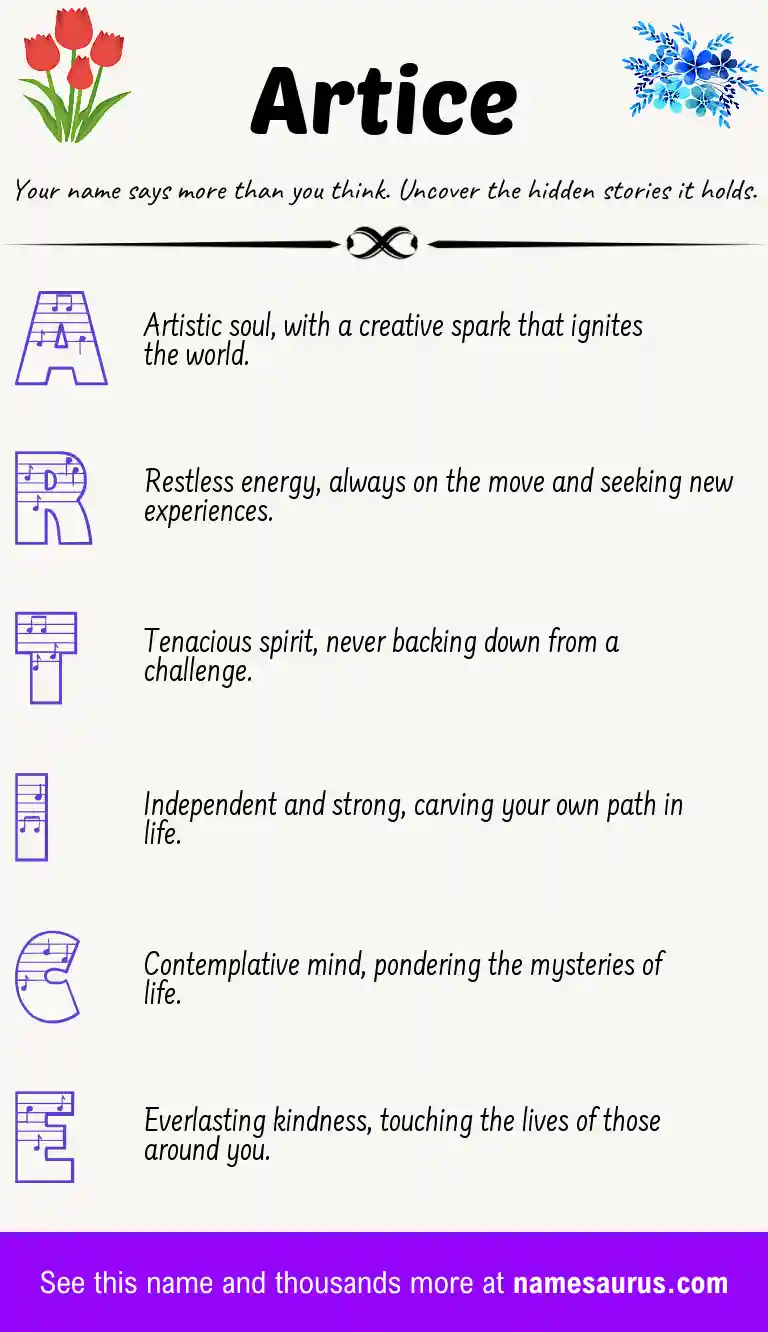 Acrostic poem about Artice.