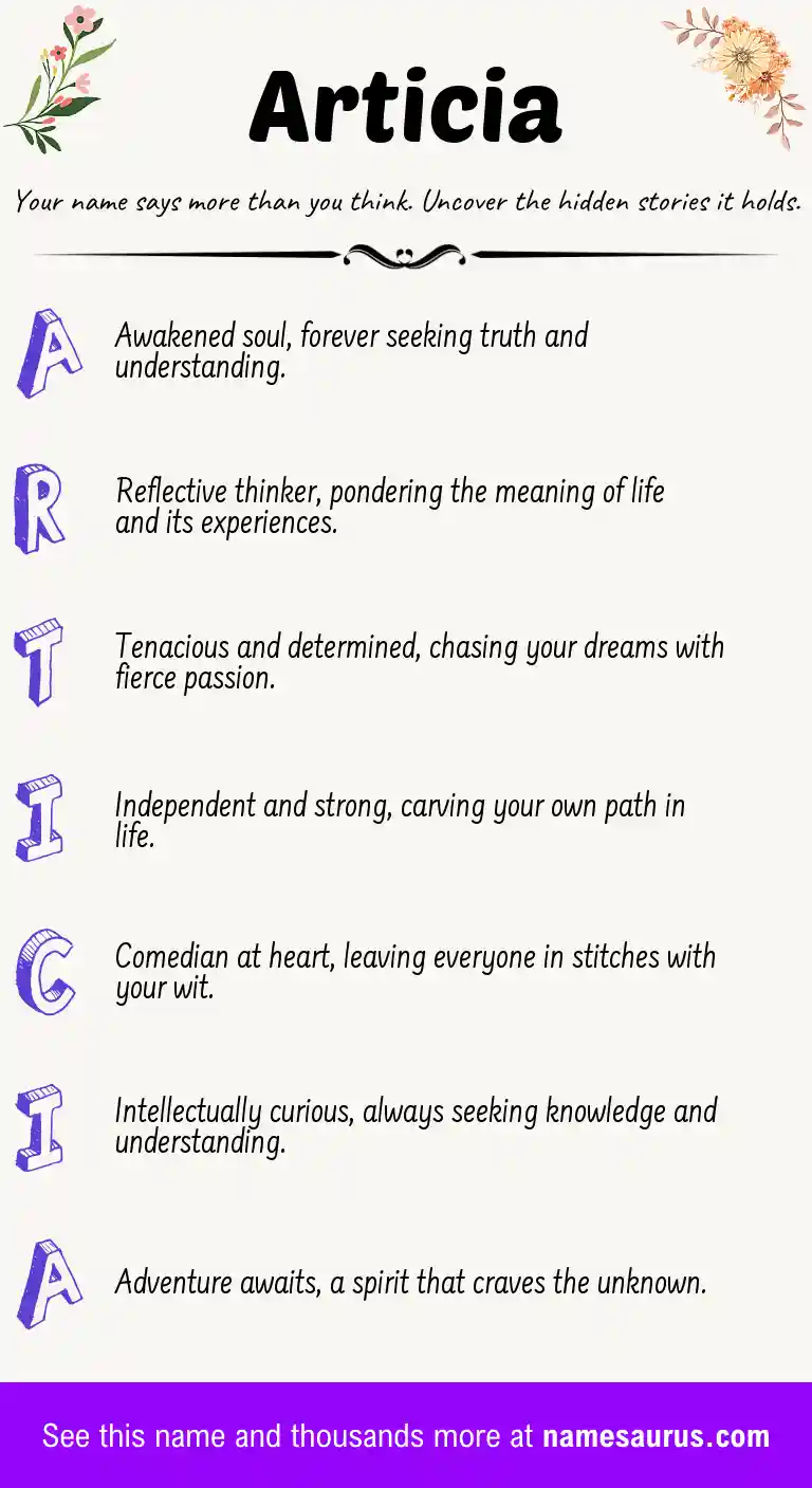 Acrostic poem about Articia.