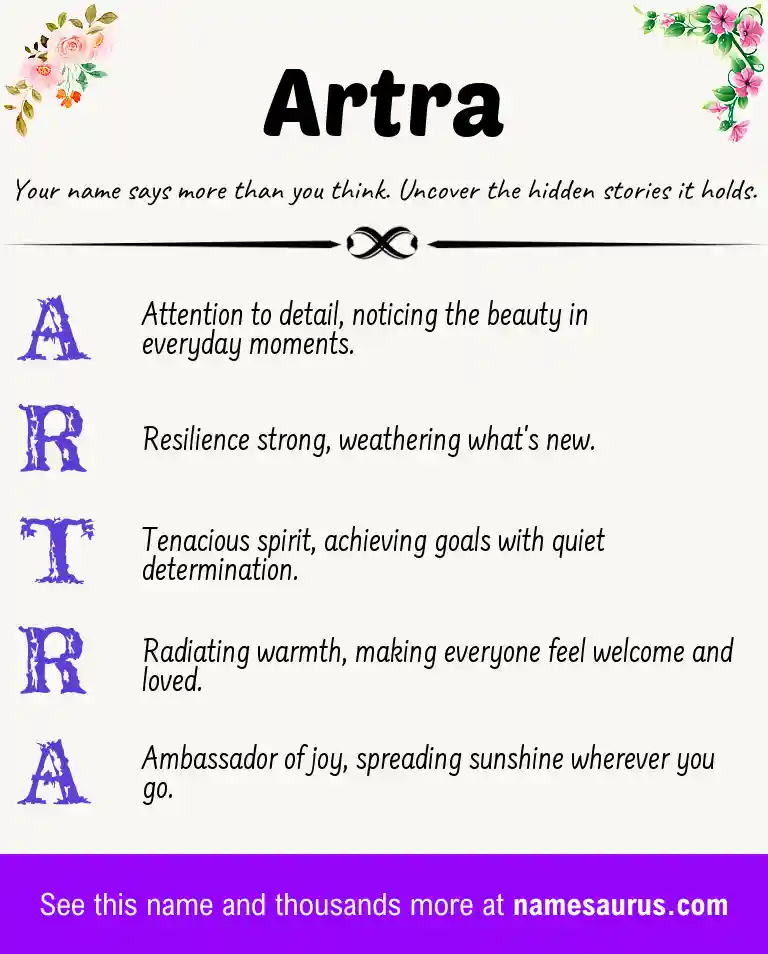 Acrostic poem about Artra.