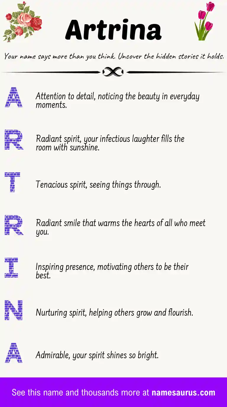 Acrostic poem about Artrina.