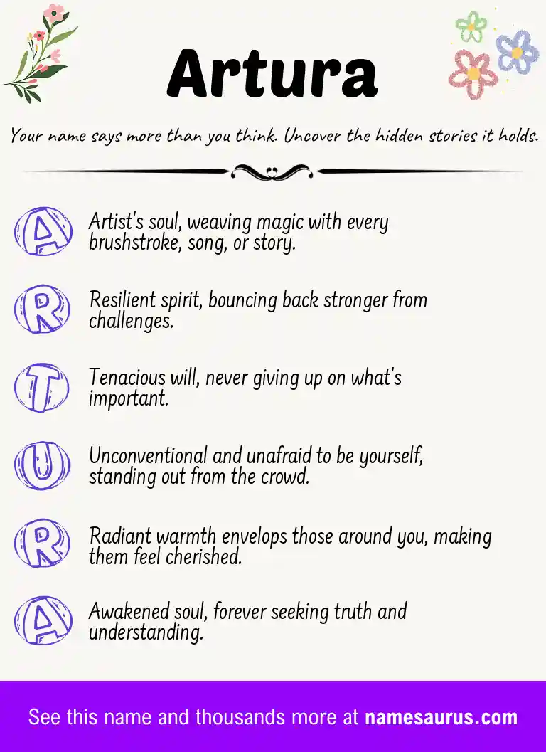 Acrostic poem about Artura.
