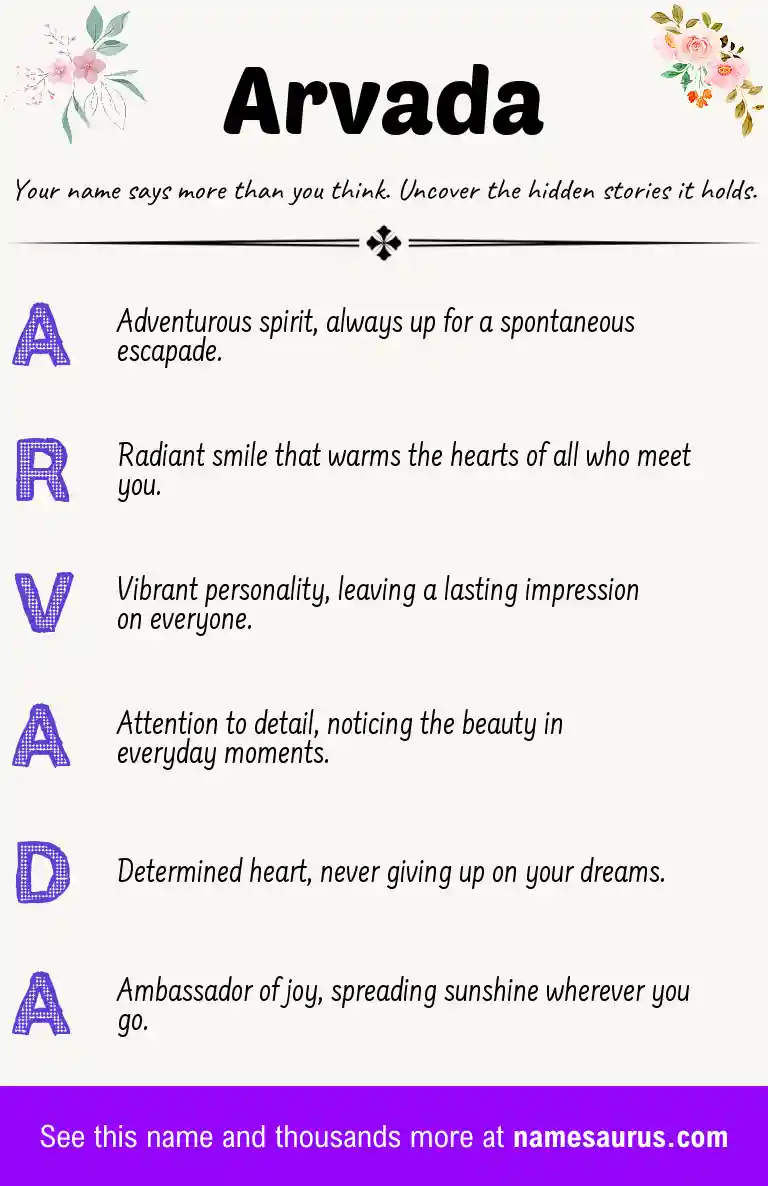 Acrostic poem about Arvada.