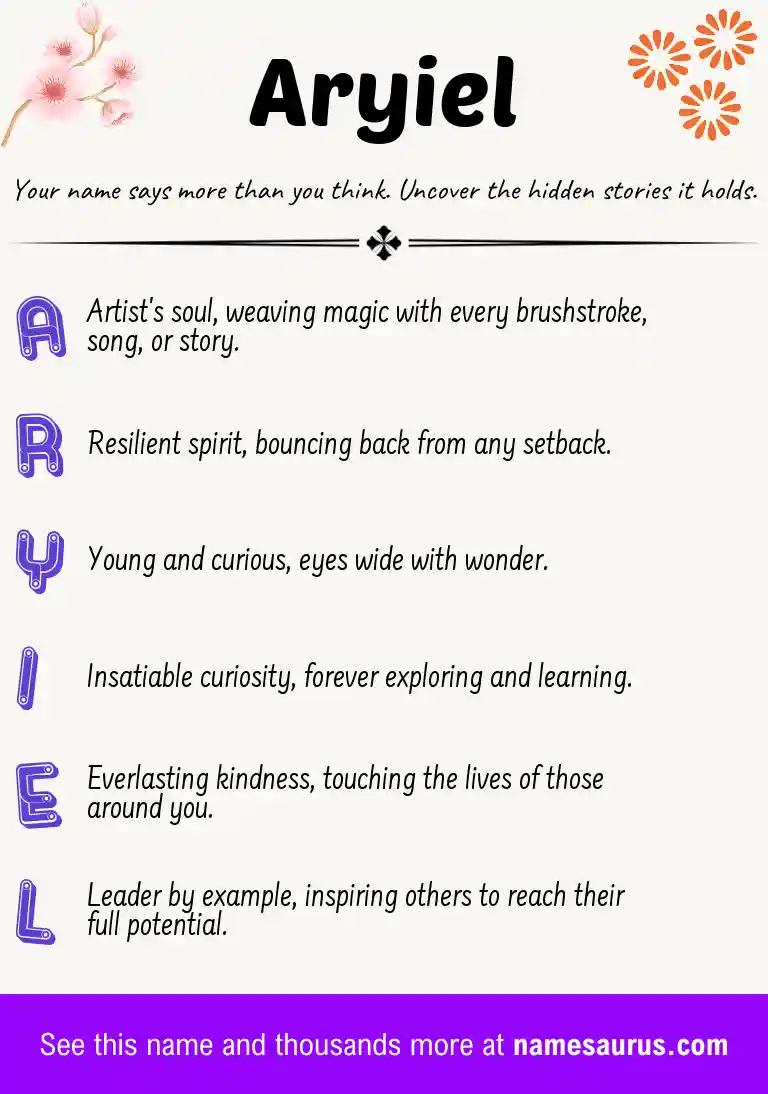 Acrostic poem about Aryiel.