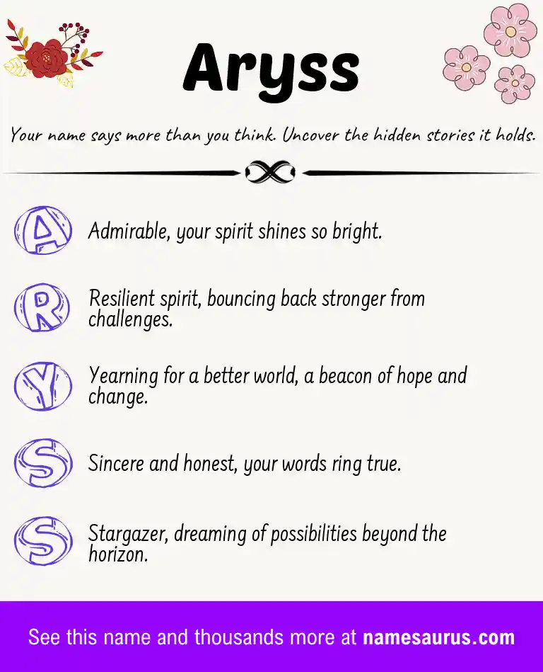 Acrostic poem about Aryss.