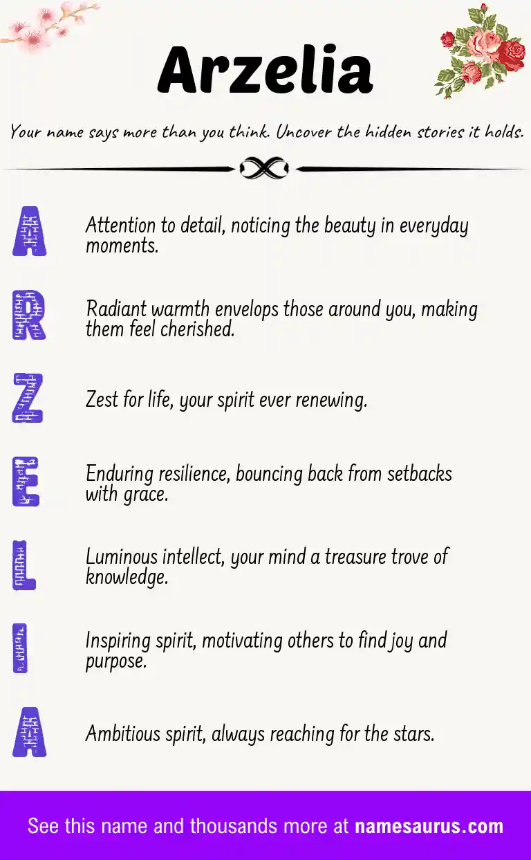 Acrostic poem about Arzelia.