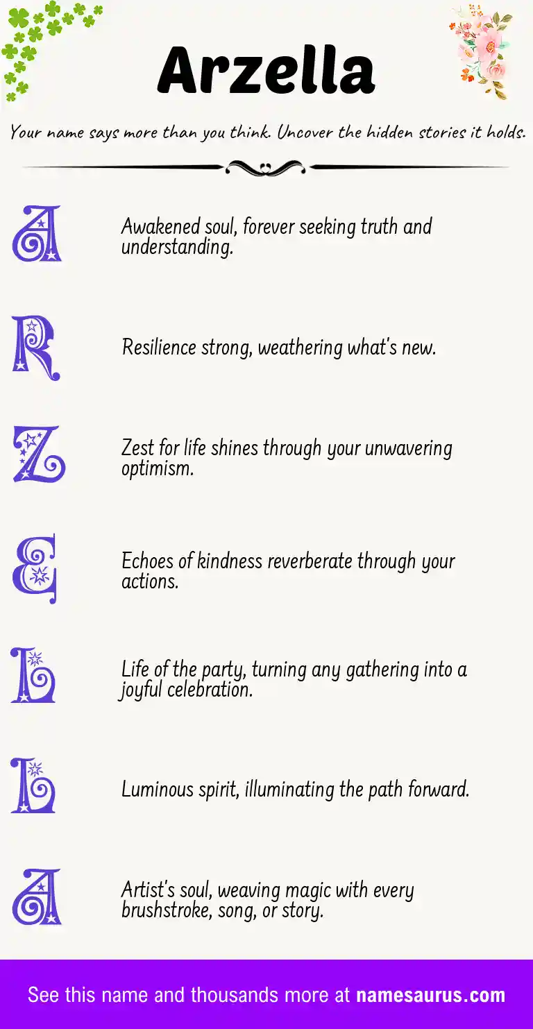Acrostic poem about Arzella.