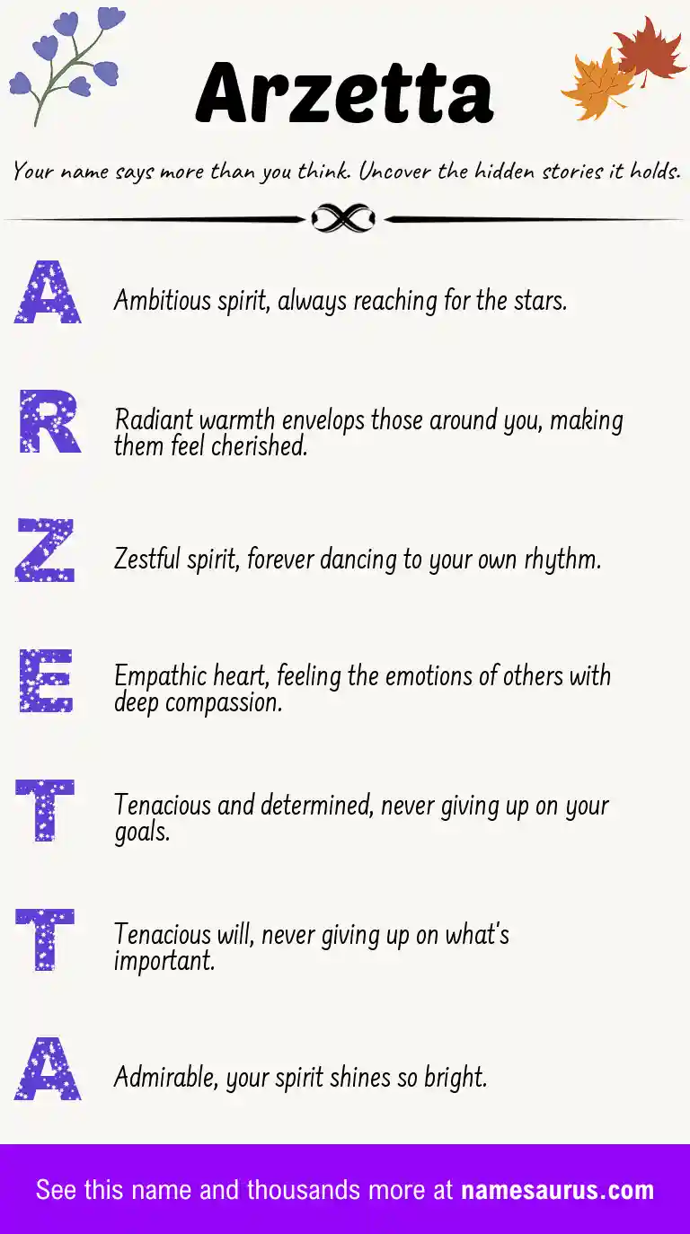 Acrostic poem about Arzetta.