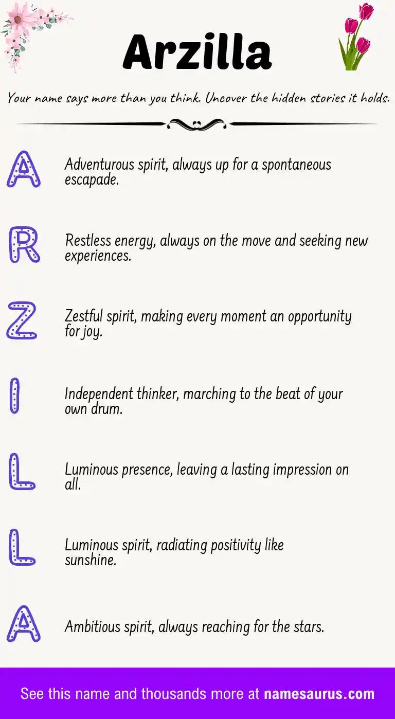 Acrostic poem about Arzilla.