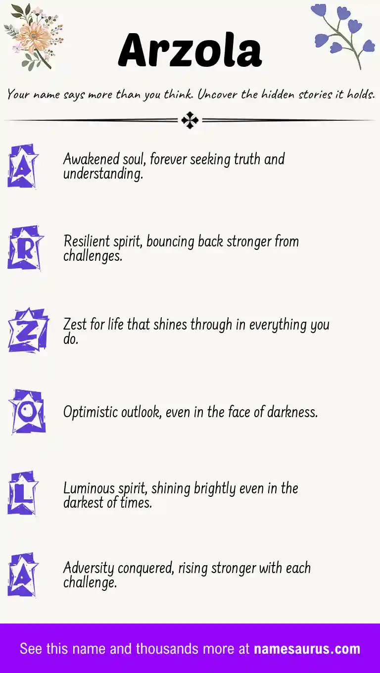Acrostic poem about Arzola.