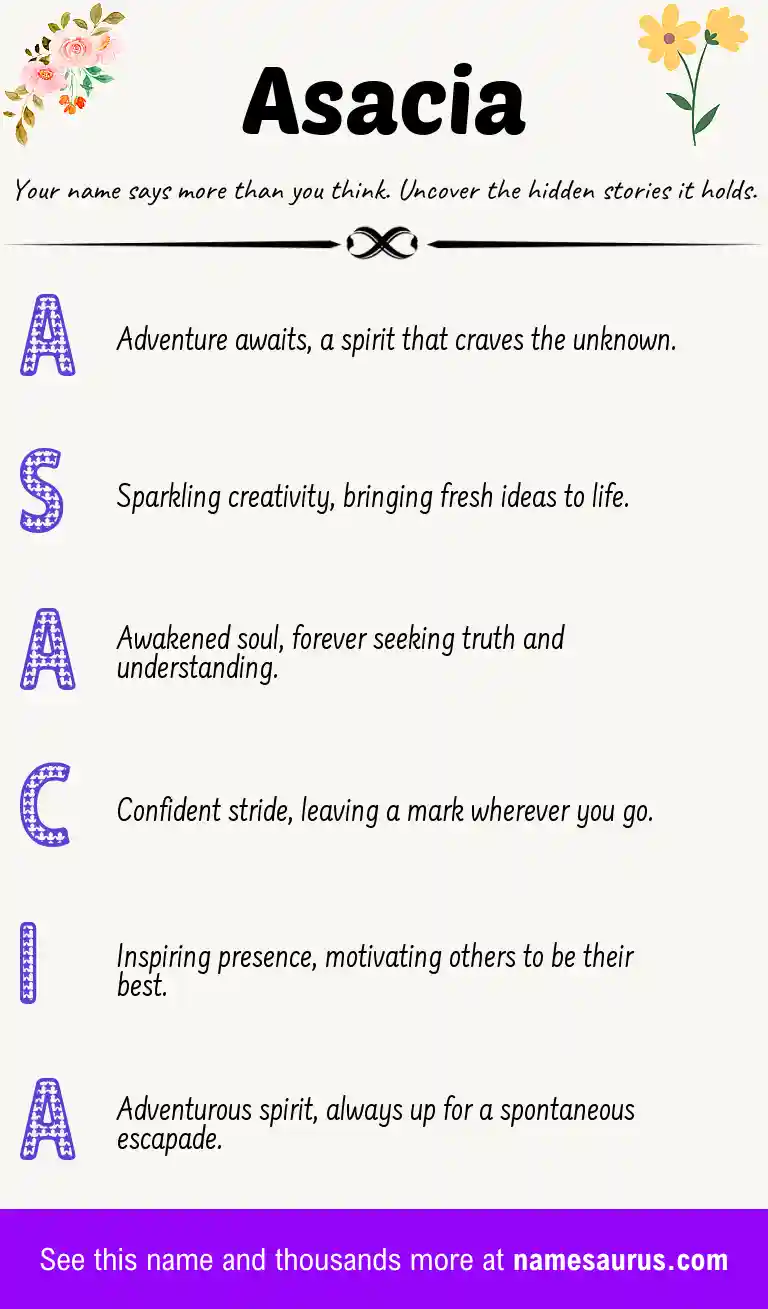 Acrostic poem about Asacia.
