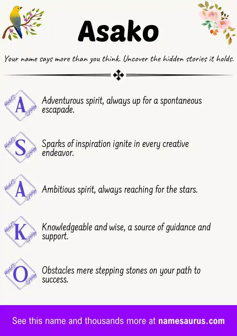 Acrostic poem about Asako.