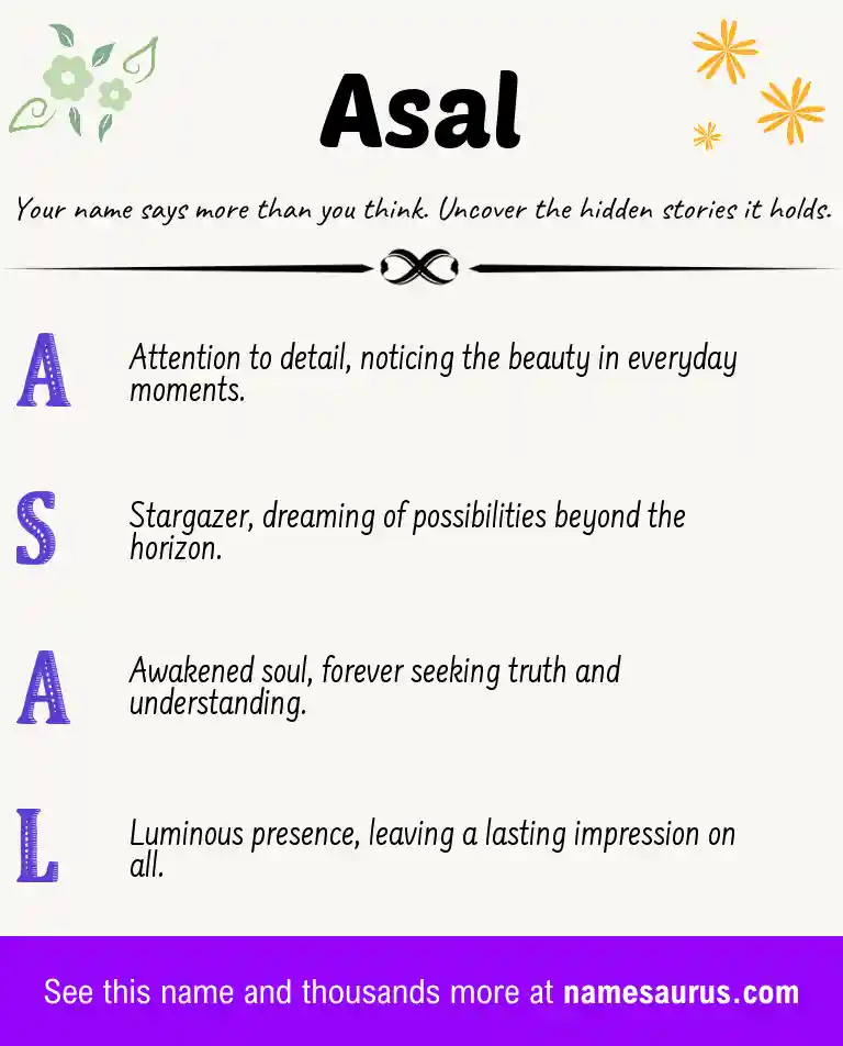 Acrostic poem about Asal.