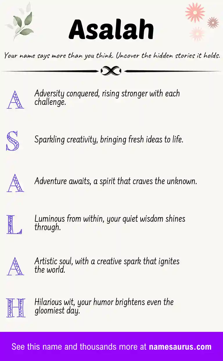 Acrostic poem about Asalah.