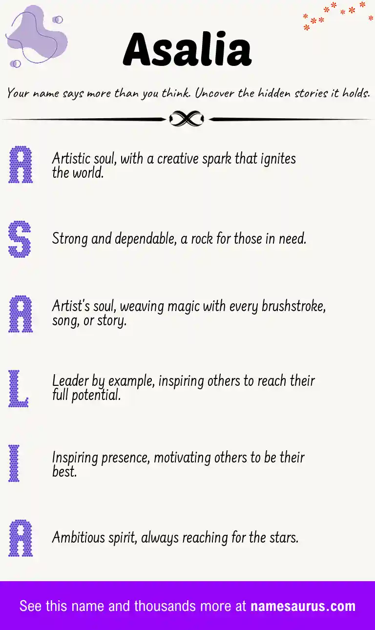 Acrostic poem about Asalia.