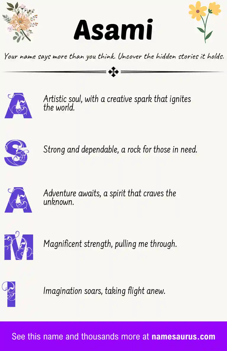 Acrostic poem about Asami.