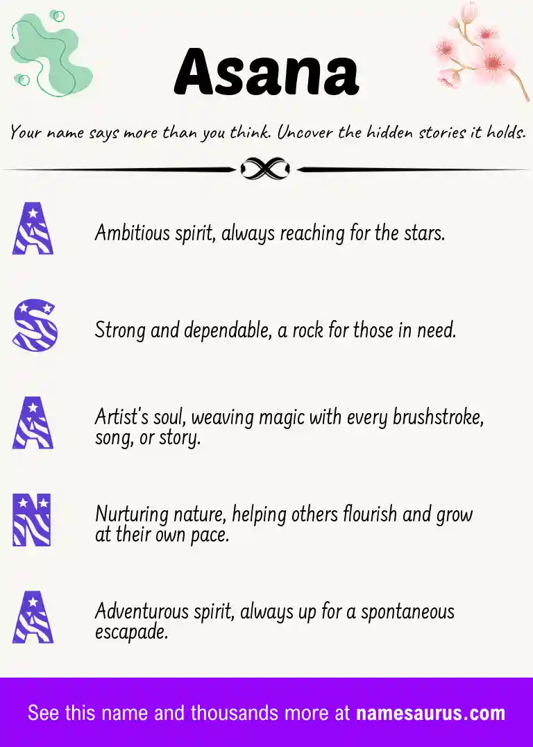 Acrostic poem about Asana.