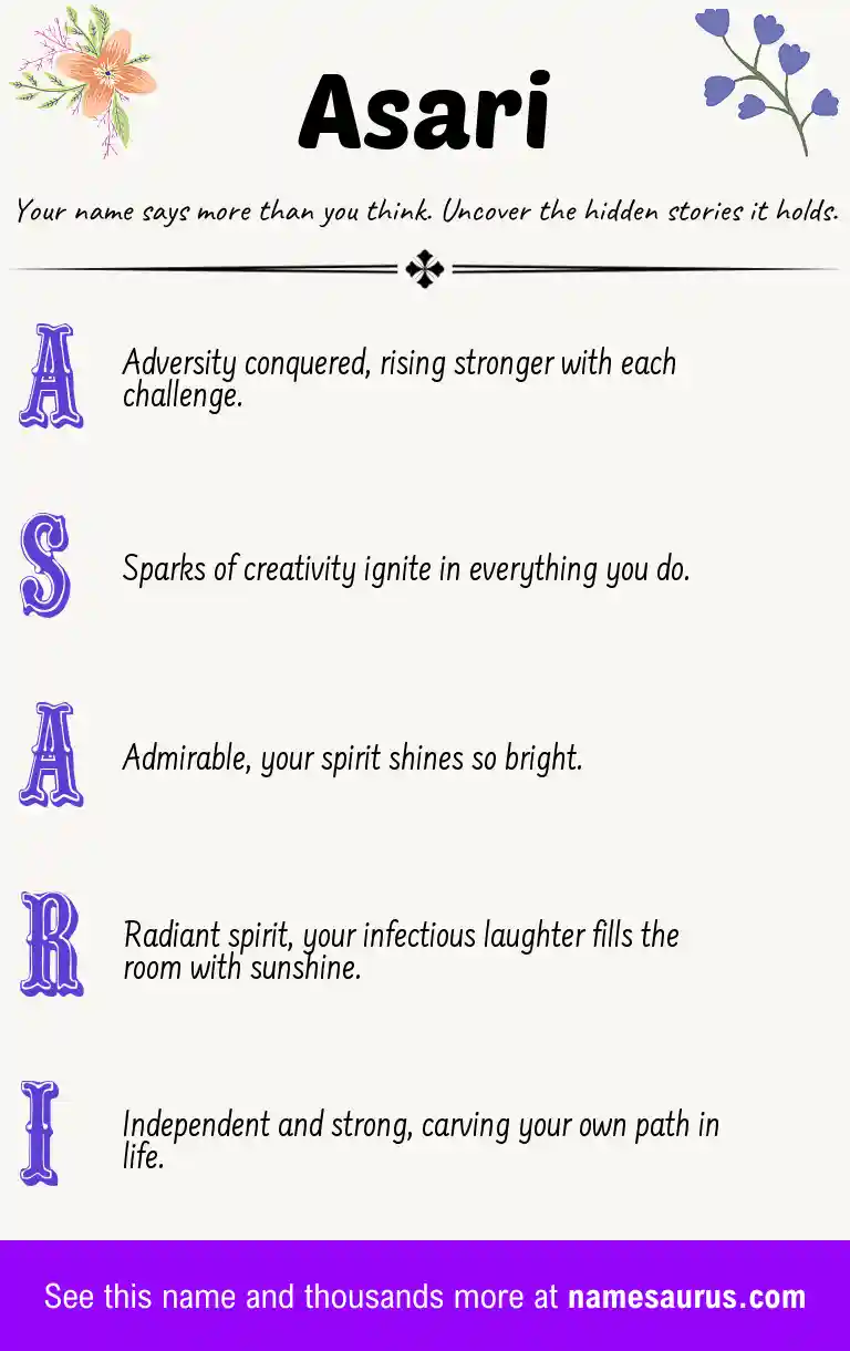 Acrostic poem about Asari.