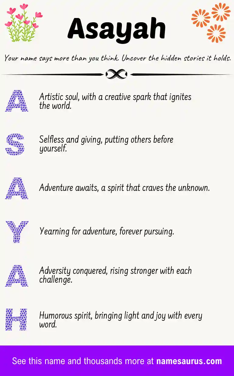 Acrostic poem about Asayah.
