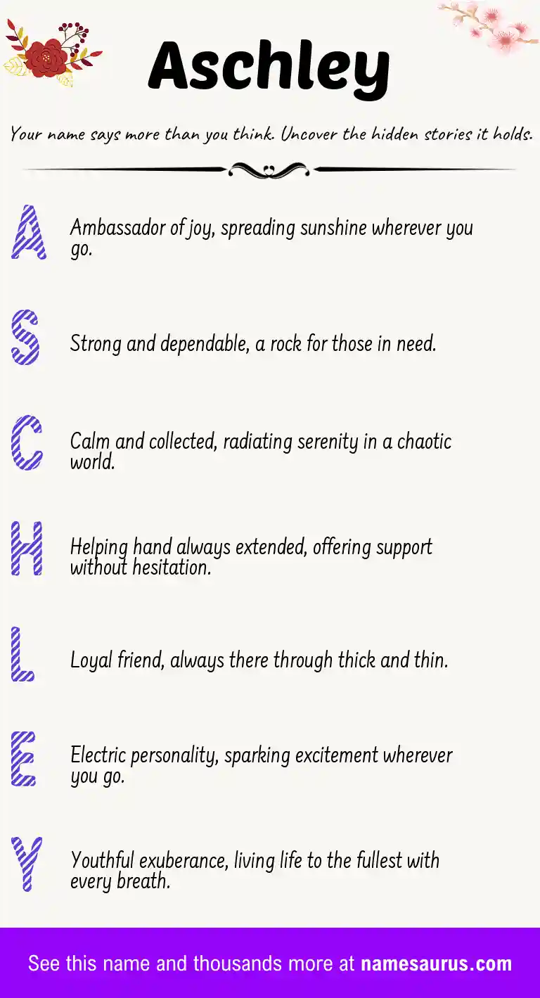 Acrostic poem about Aschley.