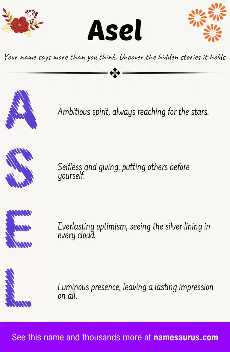 Acrostic poem about Asel.