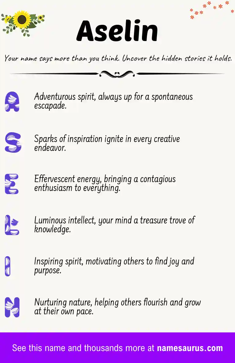 Acrostic poem about Aselin.