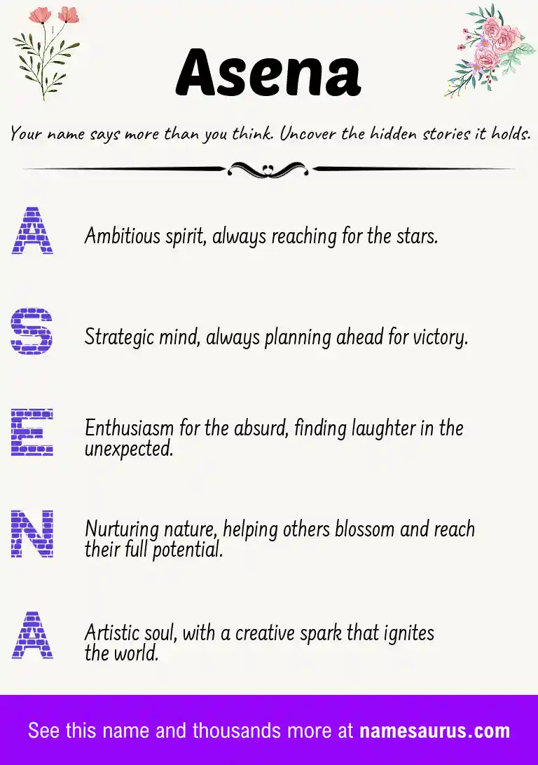 Acrostic poem about Asena.
