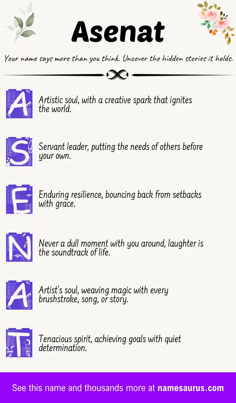Acrostic poem about Asenat.