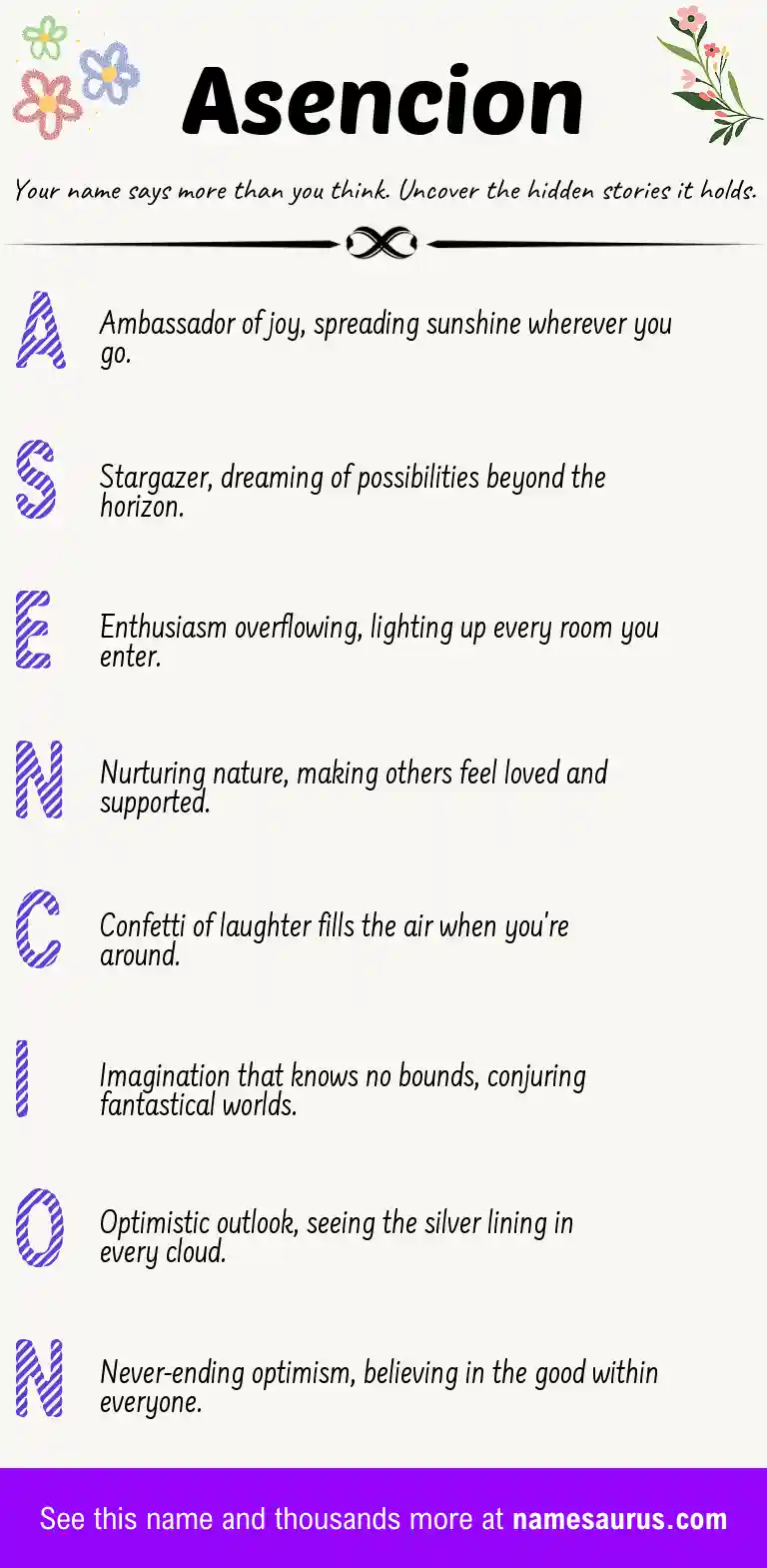 Acrostic poem about Asencion.