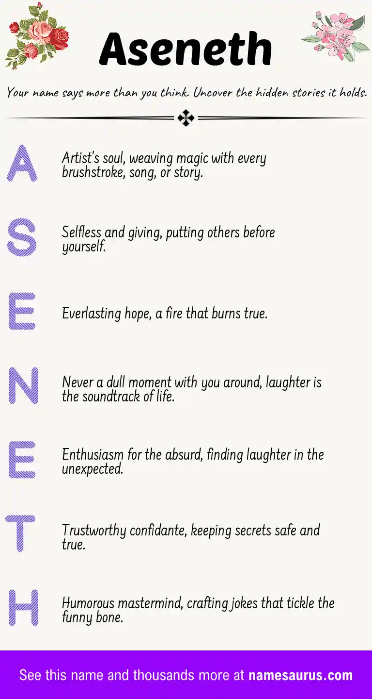 Acrostic poem about Aseneth.