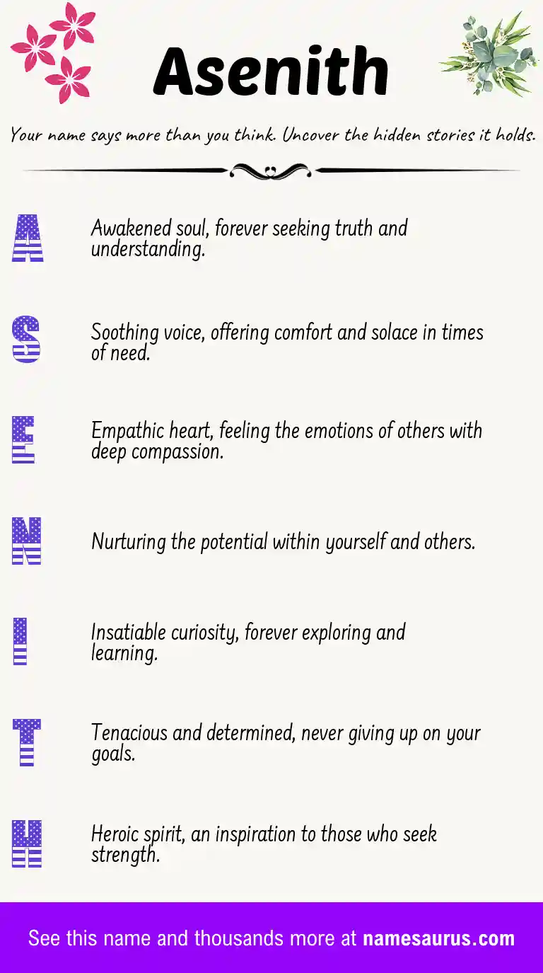 Acrostic poem about Asenith.