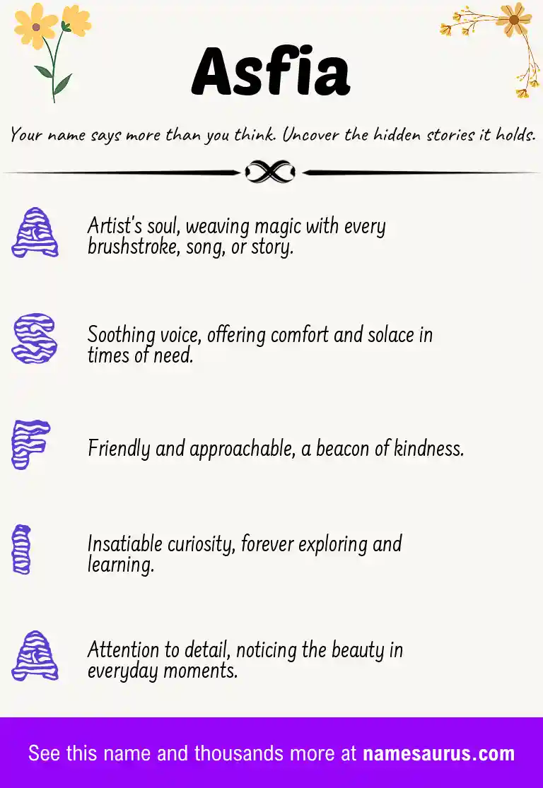 Acrostic poem about Asfia.