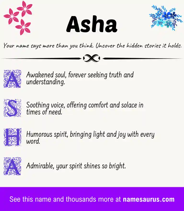 Acrostic poem about Asha.