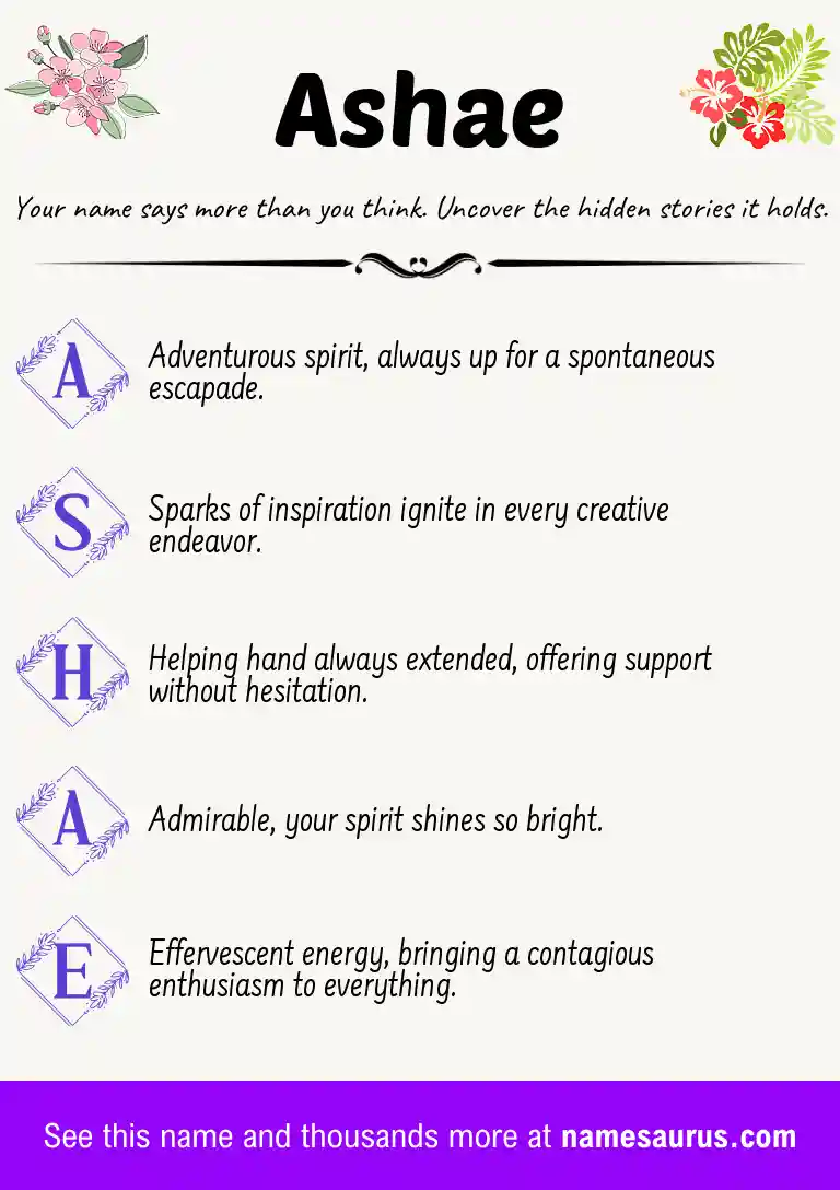 Acrostic poem about Ashae.