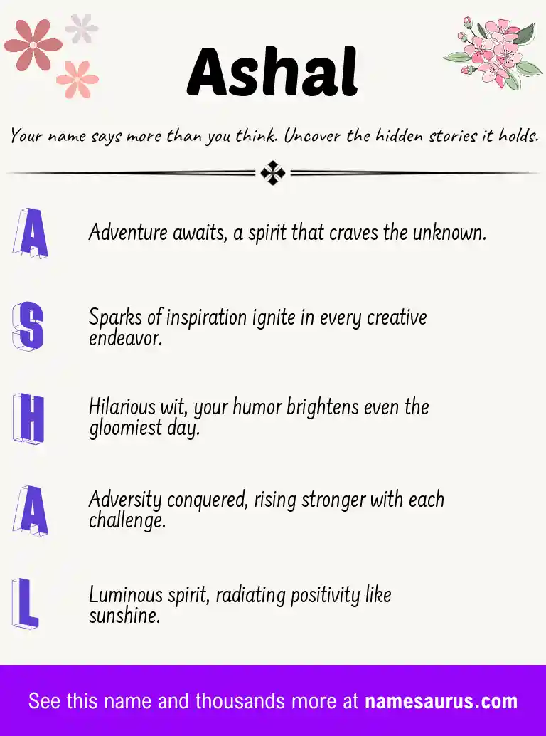 Acrostic poem about Ashal.